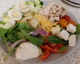 A picture of step 7 of My Super Salad with tasty Chicken Eggs,2 cheese. With Sour cream.