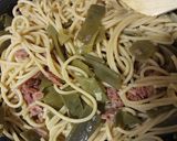 Foto del paso 2 de la receta: Spaghettis integrales, con Judías verdes salteadas con jamón