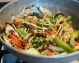 A picture of step 7 of Aromatic, spicy, hot, Protein rich noodles cooked in Indo American Chinese style.