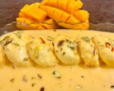 A picture of step 10 of Mango rasmalai.