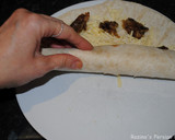 A picture of step 3 of Mashed dates and cheddar cheese wrapped in bread.
