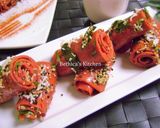 A picture of step 11 of # Ramadan Special - Stuffed Beetroot Khandvi.