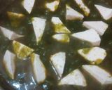 A picture of step 3 of Palak paneer.