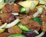 Gambar langkah 2 resipi Daging Goreng Kunyit.