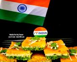 A picture of step 9 of Tricolor Semolina Dhokla - Tiranga Rava / Sooji Dhokla - Independence Day Special.