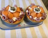 Une image de l'étape 6 de Melon aux deux jambons,mozzarella di buffala et basilic.