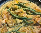 A picture of step 11 of Squash with French Beans in Coconut Milk.