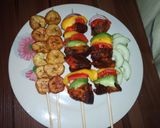 A picture of step 4 of Beef kebab with plantain.