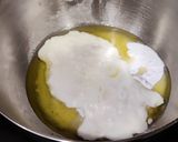 A picture of step 1 of Eggless Chocolate cake with multi grain flour.