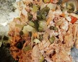 Foto del paso 3 de la receta: Ensalada de fideos tirabuzón Mar y Tierra 🐟+🐔