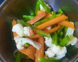 A picture of step 1 of Veg Pasta Sizzer.