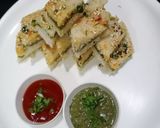 A picture of step 4 of Sandwich dhokla.