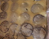 A picture of step 2 of Oreo cheesecake bars.