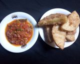 A picture of step 3 of Fried Yam with Tomato sauce.