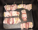 Baconbe tekert mustáros csirkemell zöldségkörettel recept fázis 6 fotója