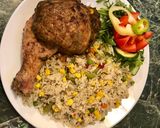 Töltött csirkecomb zöldséges rizzsel 🤗👌🍗🍽 recept fázis 9 fotója