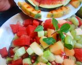 A picture of step 3 of Summer Fruit Salad with Grilled Muskmelon and Watermelon.