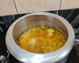 A picture of step 2 of Green moong toor dal tadka.
