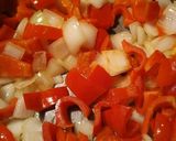 A picture of step 5 of Drunken Peppers and Beef.