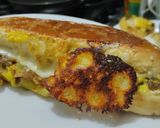Foto del paso 8 de la receta: Sánduche🥯de pollo🍗y jamón🥓hawaiano🍍con queso🧀🥯🥪..