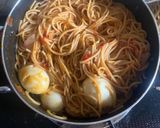 A picture of step 6 of Jollof spaghetti.
