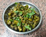 A picture of step 6 of Chatpata Bhindi fry.