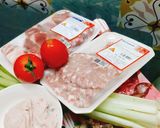 Hình bước làm 1 của món Bún bung dọc mùng