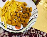 A picture of step 1 of French fries & chicken popcorns#Ramzsn special.