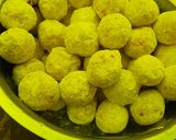 A picture of step 3 of Yam balls.
