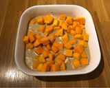 A picture of step 2 of One dish sticky rice, broccoli, squash and sweet potato with chilli and ginger dressing.