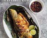 Gambar langkah 8 resipi Siakap Bakar Cicah Sambal Kicap.
