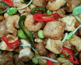 Foto langkah ke 4 dari resep Orak arik tahu+tempe+udang+pete.