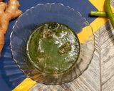 A picture of step 6 of Ram ladoo with mint coriander chutney.