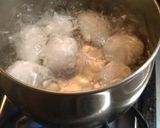A picture of step 1 of Brad's jalapeño cheddar deviled eggs.