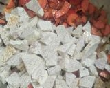 A picture of step 4 of Fried nduma (arrow roots).