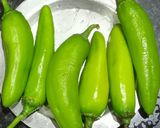 A picture of step 1 of Mirchi Bhajiya Chaat.
