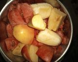 A picture of step 1 of Water melon, banana and apple smoothie.