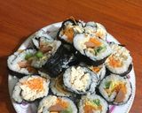Hình bước làm 4 của món Kimbap ức gà (~286 calo)