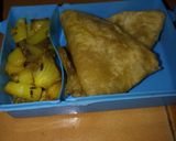 A picture of step 6 of Aloo onion bhujiya.
