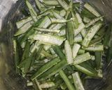 A picture of step 1 of 3 Spicy _kurkuri bhindi.