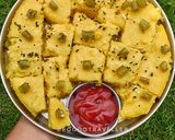 A picture of step 12 of Dhokla .