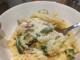 Courgette and Sweet Pepper Carbonara