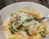 A picture of step 6 of Courgette and Sweet Pepper Carbonara.