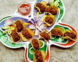মাটন কিমা স্টাফড পটেটো বাটারফ্লাই। রেসিপির ধাপ 11 ছবি