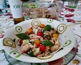 A picture of step 6 of Crunchy Tuna Panzanella.