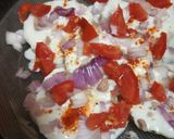A picture of step 3 of Sprouts tikki dahi chaat.