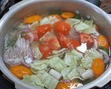 A picture of step 3 of Chamthong (Manipuri Seasonal Vegetable Stew).