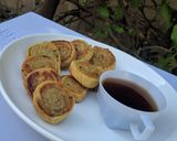 A picture of step 11 of Sweet potato pinwheel with tea.