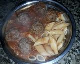Foto del paso 8 de la receta: Fideos con salsa de albóndigas de carne! 🍲😁😋