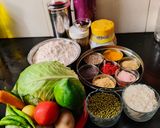 A picture of step 1 of Thali Kathiyawadi.